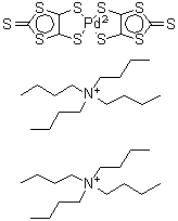 CAS#: 72688-90-5, Bis(N,N,N-tributyl-1-butanaminium) bis[4,5-di(sulfanyl-kappaS)-1,3-dithiole-2-thionato(2-)]palladate(2-)