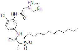 CAS#: 72828-78-5, (2R)-N-[4-Chloro-3-[[2-(1,2,4-Triazolidin-1-Yl)Acetyl]Amino]Phenyl]-2-Dodecylsulfonylpropanamide