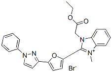 CAS#: 72829-17-5, Ethyl 2-[3-Methyl-2-[5-(1-Phenylpyrazol-3-Yl)Furan-2-Yl]Benzimidazol-3-Ium-1-Yl]Acetate Bromide