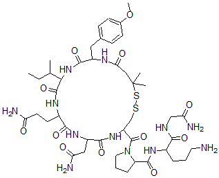 CAS#: 72915-19-6, N-[5-Amino-1-[(2-Amino-2-Oxoethyl)Amino]-1-Oxopentan-2-Yl]-1-[7-(2-Amino-2-Oxoethyl)-10-(3-Amino-3-Oxopropyl)-13-Butan-2-Yl-16-[(4-Methoxyphenyl)Methyl]-20,20-Dimethyl-6,9,12,15,18-Pentaoxo1,2-Dithia-5,8,11,14,17-Pentazacycloicosane-4-Carbonyl]Pyrrolidine-2-Carboxamide