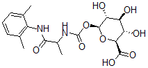 CAS#: 73025-66-8, (2S,3S,4S,5R,6S)-6-[[1-[(2,6-Dimethylphenyl)Amino]-1-Oxopropan-2-Yl]Carbamoyloxy]-3,4,5-Trihydroxyoxane-2-Carboxylic Acid