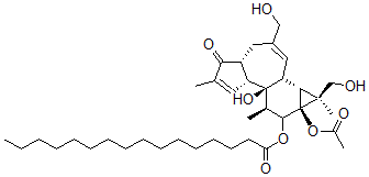 CAS 登录号：73089-77-7， 12-O-棕榈酰-4-脱氧-4alpha-16-羟基佛波醇-13-乙酸酯