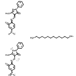 CAS 登录号：73297-15-1， (2,4-二氢-4-((2-(羟基)-4-硝基苯基)偶氮)-5-甲基-2-苯基-3H-吡唑-3-酮)(2,4-二氢-4-((2-(羟基)-5-硝基苯基)偶氮)-5-甲基-2-苯基-3H-吡唑-3-酮)-氢铬酸盐与1-十三烷胺的化合物(1:1)