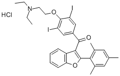 CAS 登录号：73343-73-4， [4-(2-二乙基氨基乙氧基)-3,5-二碘苯基]-[2-(2,4,6-三甲基苯基)-1-苯并呋喃-3-基]甲酮盐酸盐