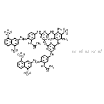 CAS#: 73398-38-6, Pentasodium 3,3'-{(2,4,6-trimethyl-5-sulfonato-1,3-phenylene)bis[imino(6-chloro-1,3,5-triazine-4,2-diyl)imino(2-acetamido-4,1-phenylene)-2,1-diazenediyl]}di(1,5-naphthalenedisulfonate)