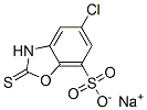 CAS 登录号：7342-34-9， 5-氯-2,3-二氢-2-硫代苯并恶唑-7-磺酸钠