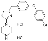 CAS 登录号：73553-71-6， 1-[4-[[4-(4-氯苯氧基)苯基]甲基]-1,3-噻唑-2-基]哌嗪二盐酸盐