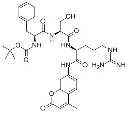 CAS 登录号：73554-90-2， N-((1,1-二甲基乙氧基)羰基)-L-苯丙氨酰-L-丝氨酰-N-(4-甲基-2-氧代-2H-1-苯并吡喃-7-基)-L-精氨酰胺