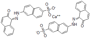 CAS 登录号：73612-32-5， 6-[(2Z)-2-(2-氧代萘-1-亚基)肼基]萘-2-磺酸钙