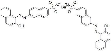 CAS 登录号：73612-37-0， 6-[(2Z)-2-(2-氧代萘-1-亚基)肼基]萘-2-磺酸钡