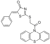 CAS#: 73986-61-5, (5E)-2-(2-Oxo-2-Phenothiazin-10-Ylethyl)Sulfanyl-5-(Phenylmethylidene)-1,3-Thiazol-4-One