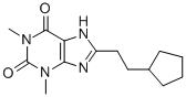 CAS 登录号：74039-71-7， 8-(2-环戊基乙基)-1,3-二甲基-7H-嘌呤-2,6-二酮