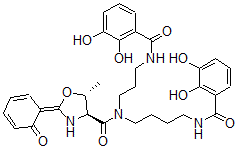 CAS 登录号：74149-70-5， (2Z,4S,5R)-N-[4-[(2,3-二羟基苯甲酰)氨基]丁基]-N-[3-[(2,3-二羟基苯甲酰)氨基]丙基]-5-甲基-2-(6-氧代-1-环己-2,4-二烯亚基)-1,3-恶唑烷-4-甲酰胺