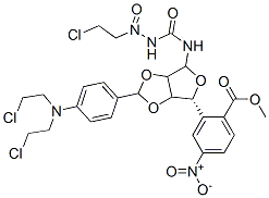 CAS 登录号：74692-70-9， [(6R)-2-[4-[二(2-氯乙基)氨基]苯基]-4-[(2-氯乙基-亚硝基氨基甲酰)氨基]-3a,4,6,6a-四氢呋喃并[3,4-d][1,3]二氧杂环戊烯-6-基]甲基4-硝基苯甲酸酯