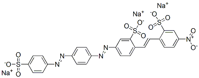 CAS 登录号：74764-74-2， 2-(2-(4-硝基-2-磺基苯基)乙烯基)-5-((4-((4-磺基苯基)偶氮)苯基)偶氮)-苯磺酸三钠盐