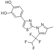 CAS#: 75013-45-5, 4-[2-[3-Methyl-5-(1,1,2,2-Tetrafluoroethyl)Pyrazol-1-Yl]-1,3-Thiazol-4-Yl]Benzene-1,2-Diol