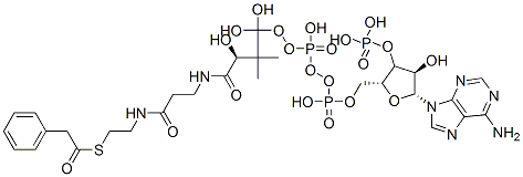 CAS 登录号：7532-39-0， [(2R,3S,4R,5R)-5-(6-氨基嘌呤-9-基)-4-羟基-2-[[羟基-[羟基-[3-羟基-2,2-二甲基-3-[2-[2-(2-苯基乙酰基)硫基乙基氨基甲酰]乙基氨基甲酰]丙氧基]磷酰]氧基-磷酰]氧基甲基]四氢呋喃-3-基]氧基膦酸