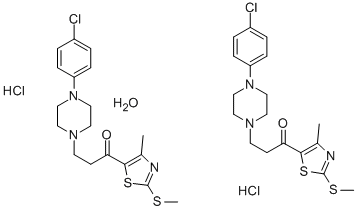 CAS 登录号：75449-06-8， 3-[4-(4-氯苯基)哌嗪-1-基]-1-(4-甲基-2-甲硫基-1,3-噻唑-5-基)丙-1-酮盐酸盐