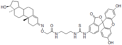 CAS#: 75585-81-8, N-[3-[(3',6'-Dihydroxy-3-Oxospiro[2-Benzofuran-1,9'-Xanthene]-5-Yl)Carbamothioylamino]Propyl]-2-[[(10R,13S,17S)-17-Hydroxy-10,13-Dimethyl-1,2,6,7,8,9,11,12,14,15,16,17-Dodecahydrocyclopenta[a]Phenanthren-3-Ylidene]Amino]Oxyacetamide