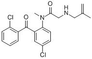 CAS#: 75616-01-2, N-[4-Chloro-2-(2-Chlorobenzoyl)Phenyl]-N-Methyl-2-(2-Methylprop-2-Enylamino)Acetamide