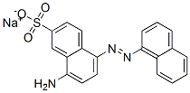 CAS 登录号：75627-23-5， 8-氨基-5-(萘基偶氮)萘-2-磺酸钠