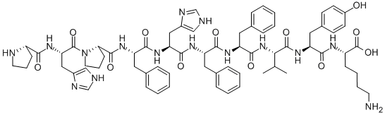 CAS 登录号：75645-19-1， 脯氨酰-组氨酰-脯氨酰-苯丙氨酰-组氨酰-苯丙氨酰-苯丙氨酰-缬氨酰-酪氨酰-赖氨酸