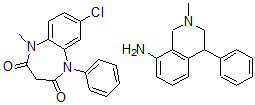 CAS 登录号：75963-47-2， 8-氯-5-甲基-1-苯基-1,5-苯并二氮杂卓-2,4-二酮;2-甲基-4-苯基-3,4-二氢-1H-异喹啉-8-胺