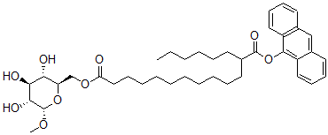 CAS#: 76282-99-0, Anthracen-9-Yl [(2R,3S,4S,5R,6S)-3,4,5-Trihydroxy-6-Methoxyoxan-2-Yl]Methyl 2-Hexyltridecanedioate