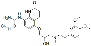 CAS 登录号：76412-48-1， [5-[3-[2-(3,4-二甲氧基苯基)乙基氨基]-2-羟基丙氧基]-2-氧代-3,4-二氢-1H-喹啉-8-基]脲盐酸盐