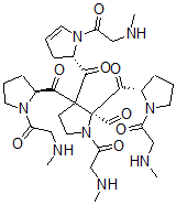 CAS 登录号：76710-73-1， (2S)-1-(2-甲基氨基乙酰基)-3-[(2S)-1-(2-甲基氨基乙酰基)2,3-二氢吡咯-2-羰基]-2,3-二[(2S)-1-(2-甲基氨基乙酰基)吡咯烷-2-羰基]吡咯烷-2-甲醛