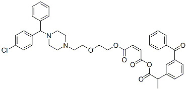 CAS 登录号：76823-83-1， 2-(3-苯甲酰基苯基)丙酰基2-[2-[4-[(4-氯苯基)苄基]哌嗪-1-基]乙氧基]乙基马来酸酯