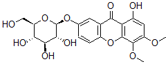 CAS#: 76907-78-3, 1-Hydroxy-3,4-Dimethoxy-7-[(2S,3R,4S,5S,6R)-3,4,5-Trihydroxy-6-(Hydroxymethyl)Oxan-2-Yl]Oxyxanthen-9-One