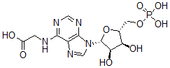 CAS 登录号：77133-59-6， 2-[[9-[(2R,3R,4S,5R)-3,4-二羟基-5-(膦酰氧基甲基)四氢呋喃-2-基]嘌呤-6-基]氨基]乙酸