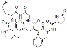 CAS#: 77160-86-2, (2S)-N-[(2S)-1-[[(2S)-1-[[2-[[(2S)-2-[[(2S)-4-Methyl-2-Methylaminopentanoyl]Amino]-4-Methylsulfanylbutanoyl]Amino]-2-Oxoethyl]Amino]-1-Oxo-3-Phenylpropan-2-Yl]Amino]-1-Oxo-3-Phenylpropan-2-Yl]-5-Oxopyrrolidine-2-Carboxamide