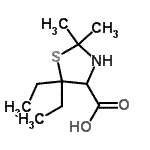 CAS#: 772284-67-0, 5,5-Diethyl-2,2-dimethyl-1,3-thiazolidine-4-carboxylic acid