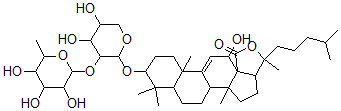 CAS#: 77394-03-7, (20S)-3beta-[2-O-(6-Deoxy-beta-D-Glucopyranosyl)-beta-D-Xylopyranosyloxy]-12a,20-Dihydroxy-5alpha-Lanost-9(11)-En-18-Oic Acid 18,20-Lactone