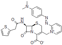 CAS#: 77449-91-3, (6R,7R)-3-[[2-(4-Dimethylaminophenyl)Diazenylpyridin-1-Ium-1-Yl]Methyl]-8-Oxo-7-[(2-Thiophen-2-Ylacetyl)Amino]-5-Thia-1-Azabicyclo[4.2.0]Oct-2-Ene-2-Carboxylate