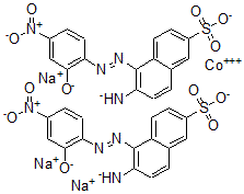 CAS 登录号：77630-54-7， 6-次氮基-5-(4-硝基-2-氧代苯基)偶氮-2-萘磺酸钴三钠