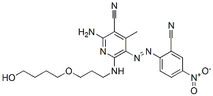 CAS 登录号：77737-04-3， 2-氨基-5-(2-氰基-4-硝基苯基)偶氮-6-[3-(4-羟基丁氧基)丙基氨基]-4-甲基吡啶-3-甲腈