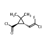 CAS 登录号：77789-74-3， (1R,3S)-3-[(E)-2-氯-2-氟乙烯基]-2,2-二甲基环丙烷甲酰氯