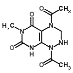 CAS#: 78105-49-4, 1,4-Diacetyl-6-methyl-2,3,4,8-tetrahydropyrimido[5,4-e][1,2,4]triazine-5,7(1H,6H)-dione
