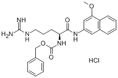 CAS 登录号：78117-09-6， (S)-[4-[(氨基亚胺甲基)氨基]-1-[[(4-甲氧基-2-萘基)氨基]羰基]丁基]-氨基甲酸苄酯单盐酸盐