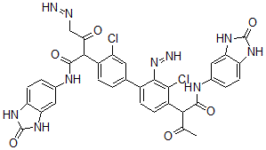 CAS#: 78245-94-0, 2-[2-Chloro-4-[3-Chloro-4-[1,3-Dioxo-1-[(2-Oxo-1,3-Dihydrobenzimidazol-5-Yl)Amino]Butan-2-Yl]Diazenylphenyl]Phenyl]Diazenyl-3-Oxo-N-(2-Oxo-1,3-Dihydrobenzimidazol-5-Yl)Butanamide