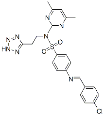 CAS#: 78311-81-6, 4-[(4-Chlorophenyl)Methylideneamino]-N-(4,6-Dimethylpyrimidin-2-Yl)-N-[2-(2H-Tetrazol-5-Yl)Ethyl]Benzenesulfonamide