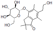 CAS 登录号：78415-48-2， 6-(2-羟基乙基)-2,2,5,7-四甲基-4-[(2S,3R,4S,5S,6R)-3,4,5-三羟基-6-(羟基甲基)四氢吡喃-2-基]氧基-3H-茚-1-酮