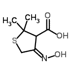 CAS#: 78648-42-7, (4E)-4-(Hydroxyimino)-2,2-dimethyltetrahydro-3-thiophenecarboxylic acid