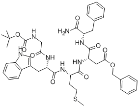 CAS 登录号：78700-57-9， N-叔丁氧羰基-甘氨酰-色氨酰-蛋氨酰-(苄基)天冬氨酰-苯丙氨酰胺