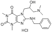 CAS#: 78721-04-7, 8-(Benzylamino)-7-(3-Dimethylamino-2-Hydroxypropyl)-1,3-Dimethylpurine-2,6-Dione Hydrochloride