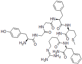 CAS 登录号：78761-61-2， L-酪氨酰甘氨酰甘氨酰-L-苯丙氨酰-L-蛋氨酰-L-精氨酰-L-苯丙氨酰胺