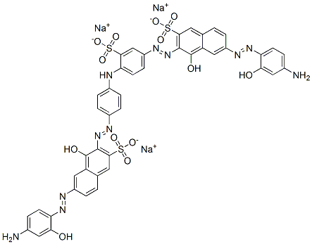 CAS#: 79057-88-8, Trisodium 6-[(4-Amino-2-Hydroxyphenyl)Azo]-3-[[4-[[4-[[7-[(4-Amino-2-Hydroxyphenyl)Azo]-1-Hydroxy-3-Sulphonato-2-Naphthyl]Azo]Phenyl]Amino]-3-Sulphonatophenyl]Azo]-4-Hydroxynaphthalene-2-Sulphonate